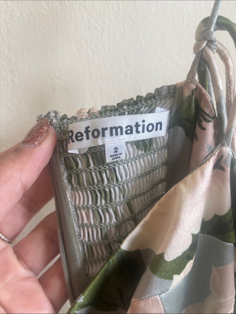 Reformation tarragon print silk Midi Dress - Picture 4 of 10